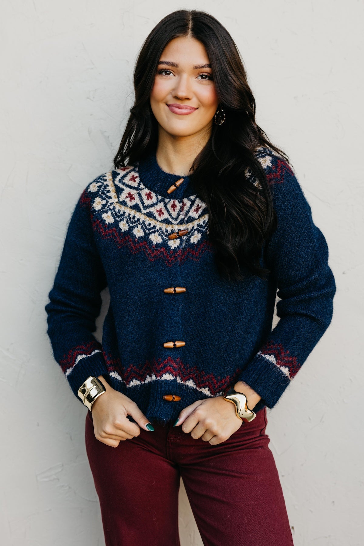 The Judy Faire Isle Toggle Button Cardigan