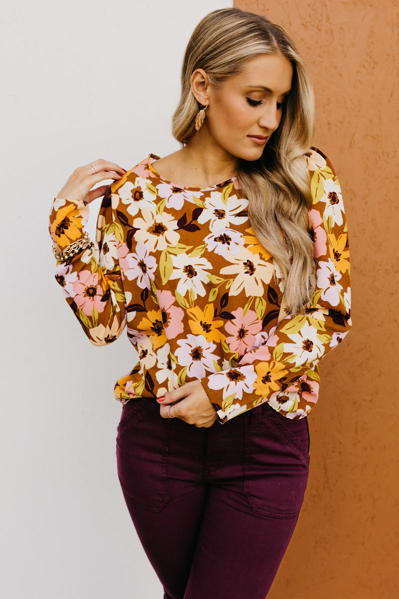 The Tori Floral Pleat Shoulder Blouse