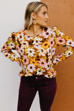 The Tori Floral Pleat Shoulder Blouse