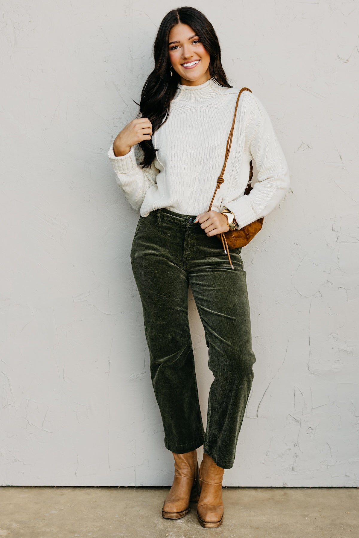 The Abby Reverse Seam High Neck Sweater