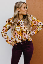 The Tori Floral Pleat Shoulder Blouse