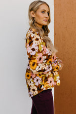 The Tori Floral Pleat Shoulder Blouse