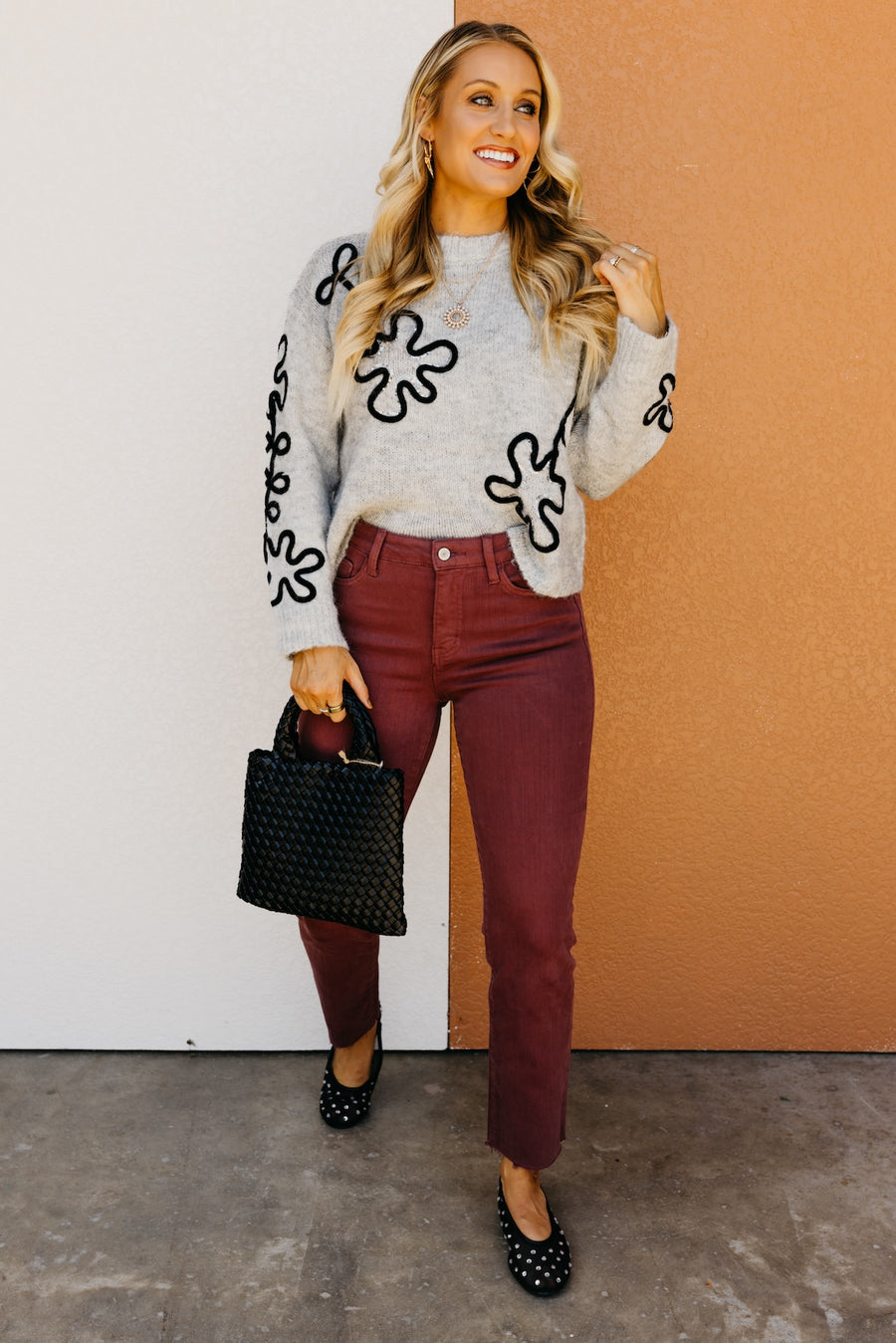 The Jabari Floral Sequin Sweater
