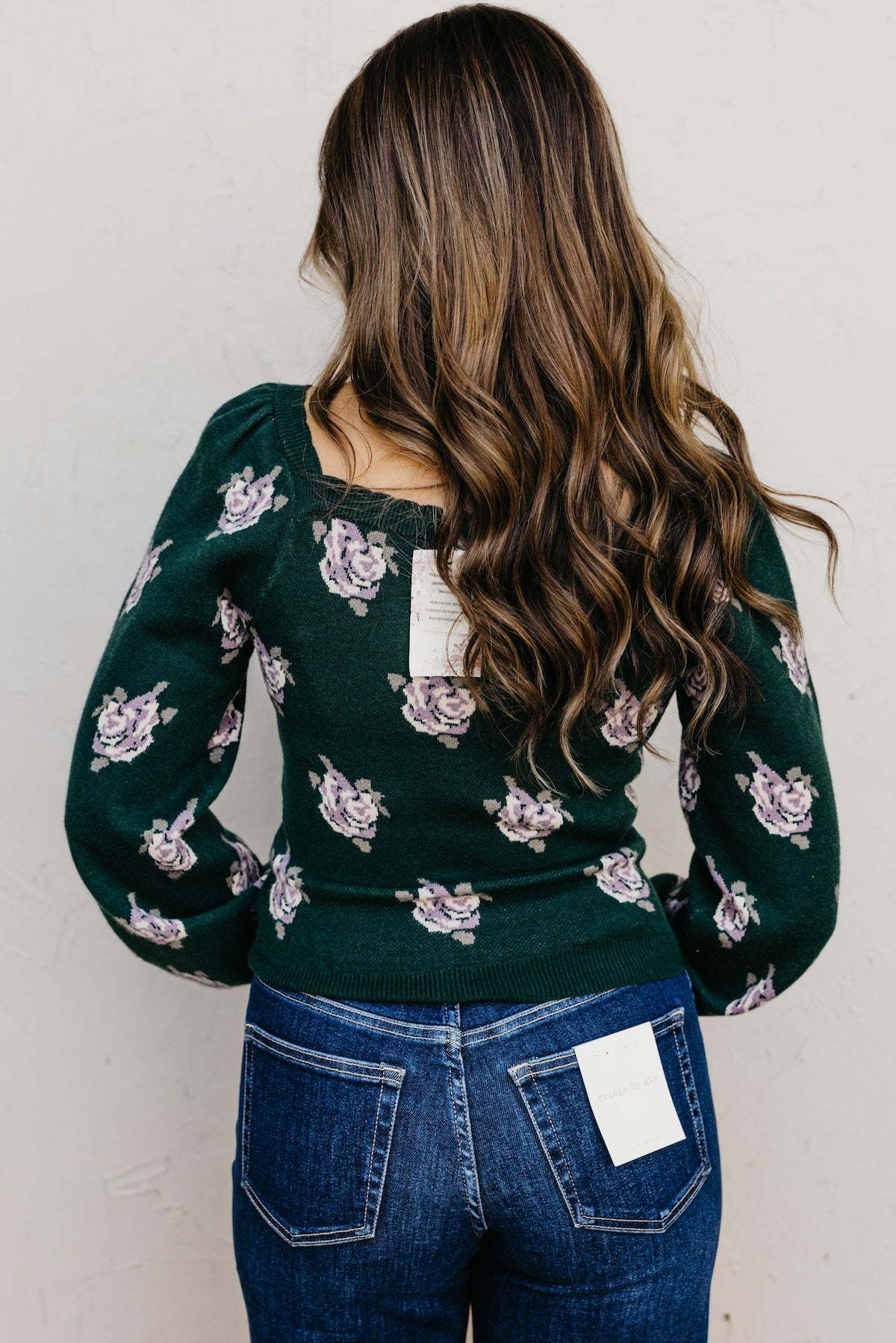 The Milana Floral Scallop Crop Sweater
