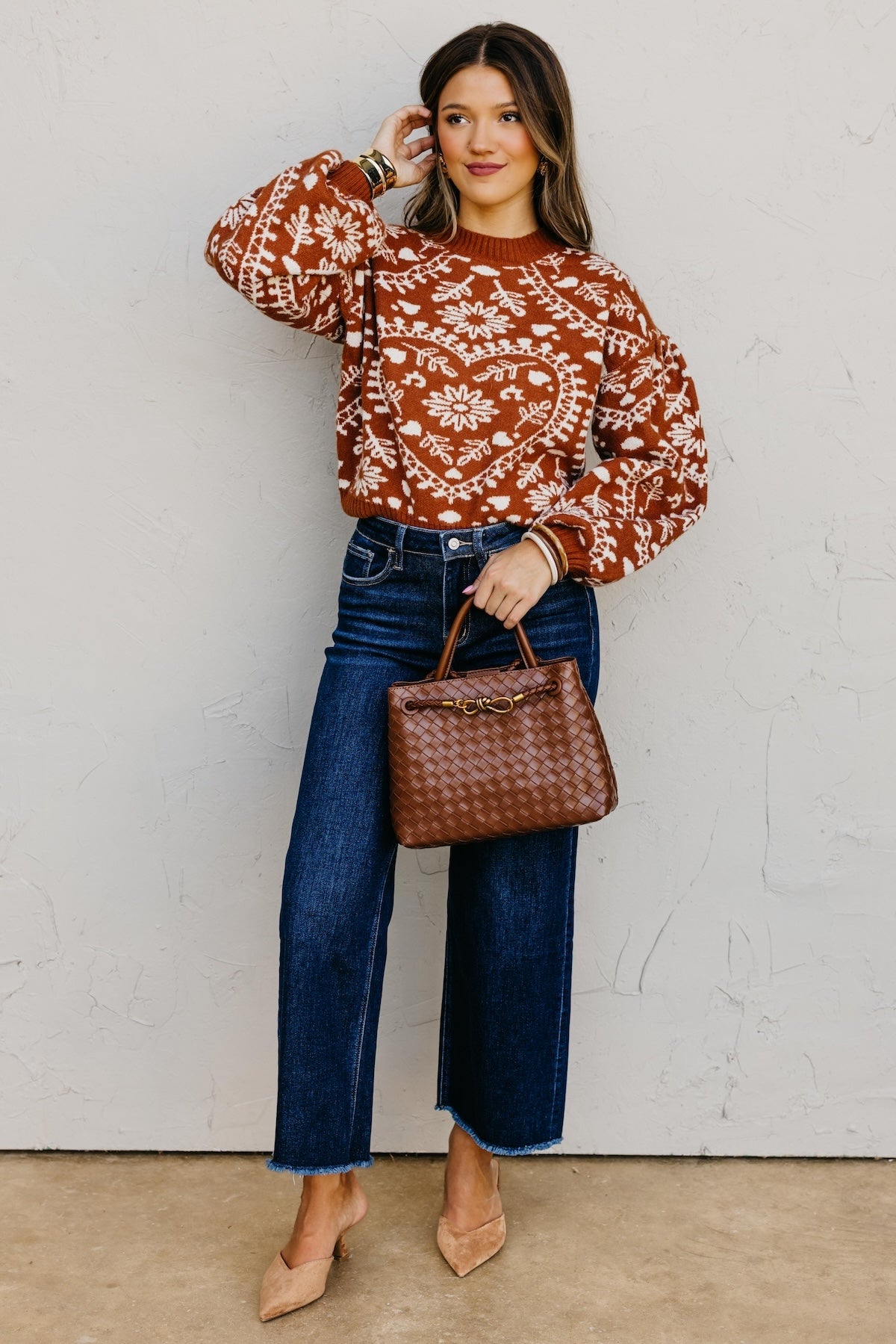 The Odin Floral Puff Sleeve Sweater