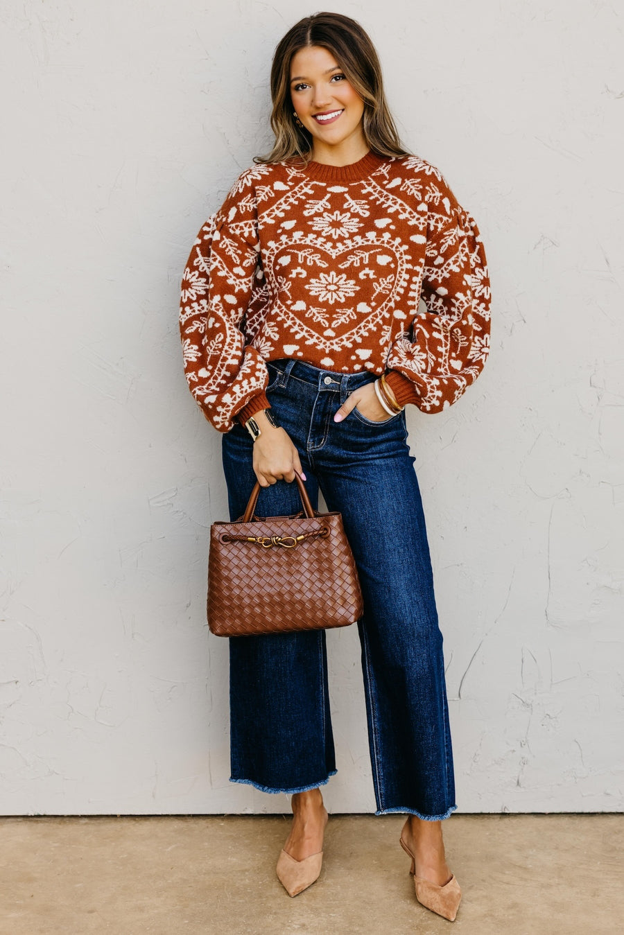 The Odin Floral Puff Sleeve Sweater