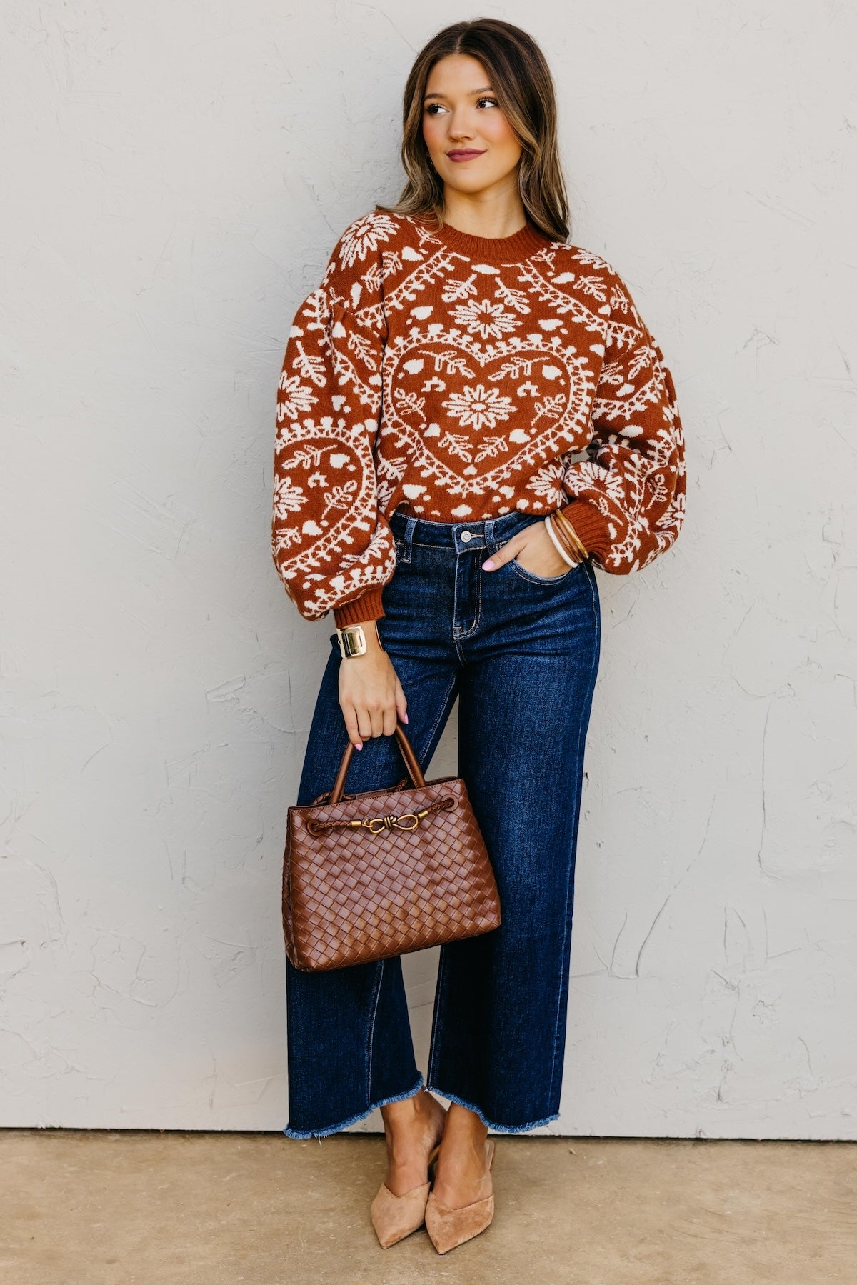 The Odin Floral Puff Sleeve Sweater