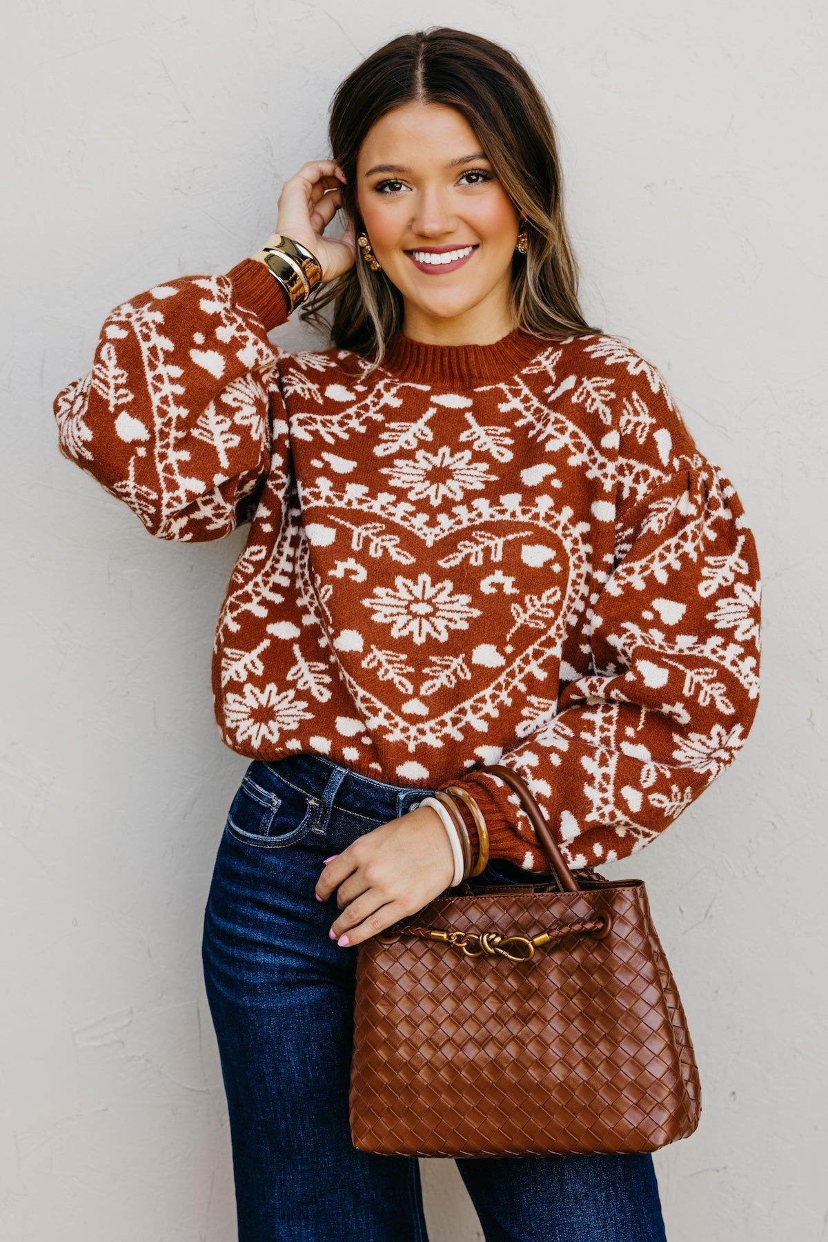 The Odin Floral Puff Sleeve Sweater