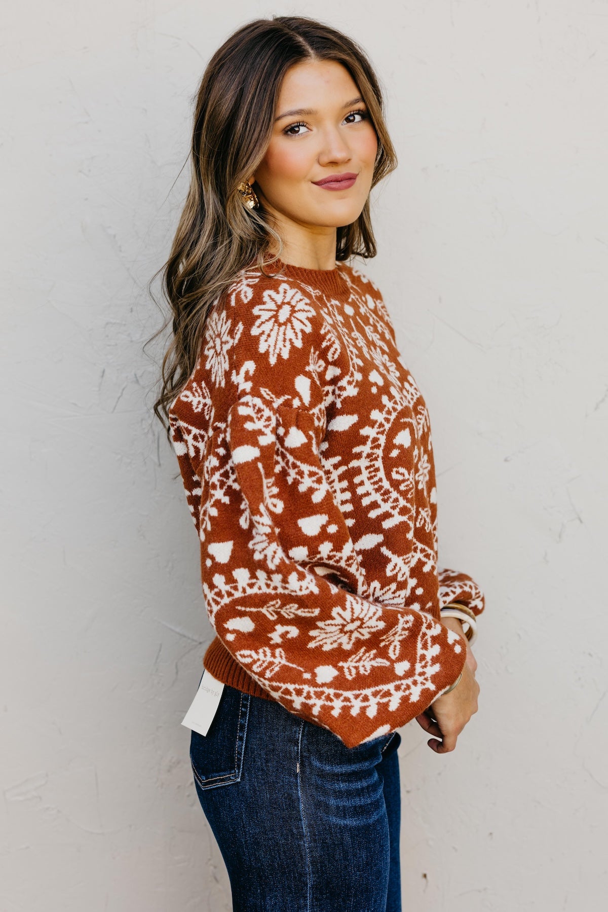 The Odin Floral Puff Sleeve Sweater