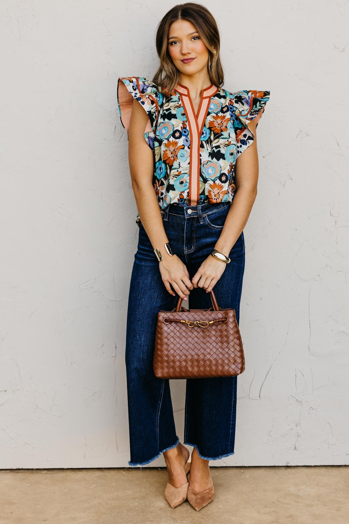 The Glenn Floral Woven Top