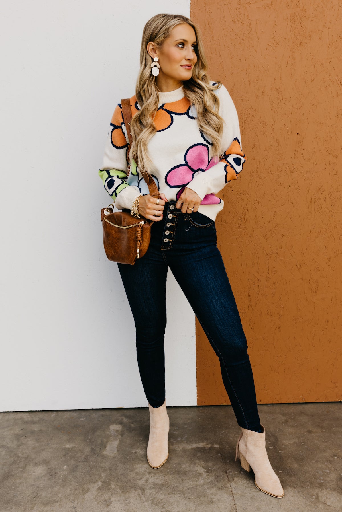 The Leah Retro Floral Sweater - FINAL SALE