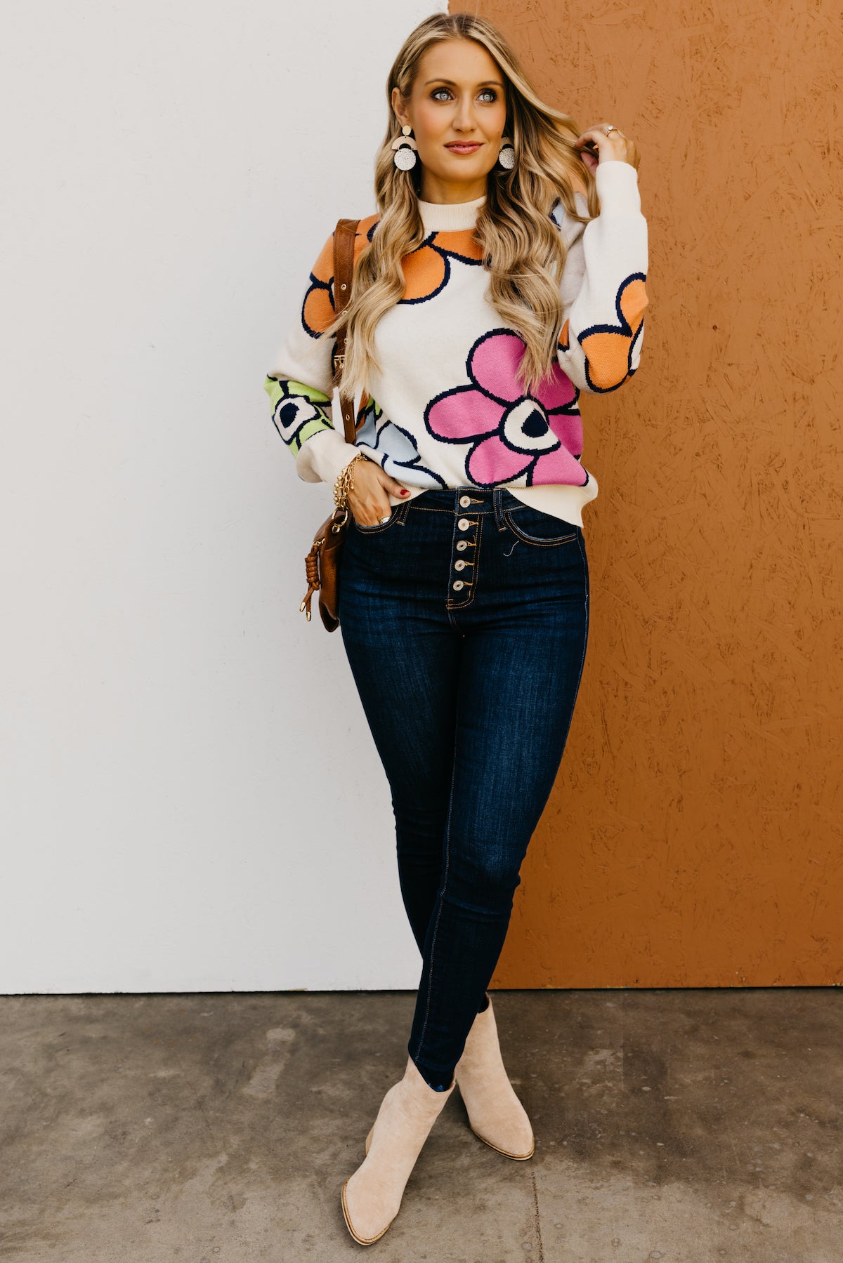 The Leah Retro Floral Sweater - FINAL SALE