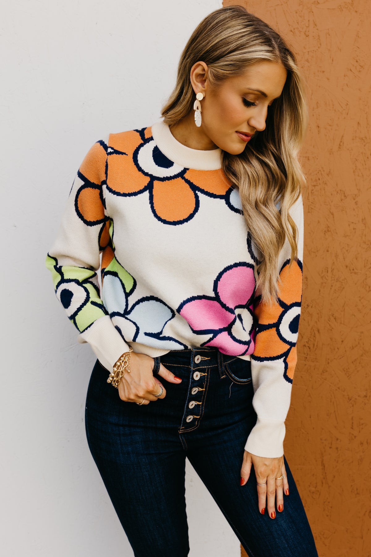 The Leah Retro Floral Sweater - FINAL SALE