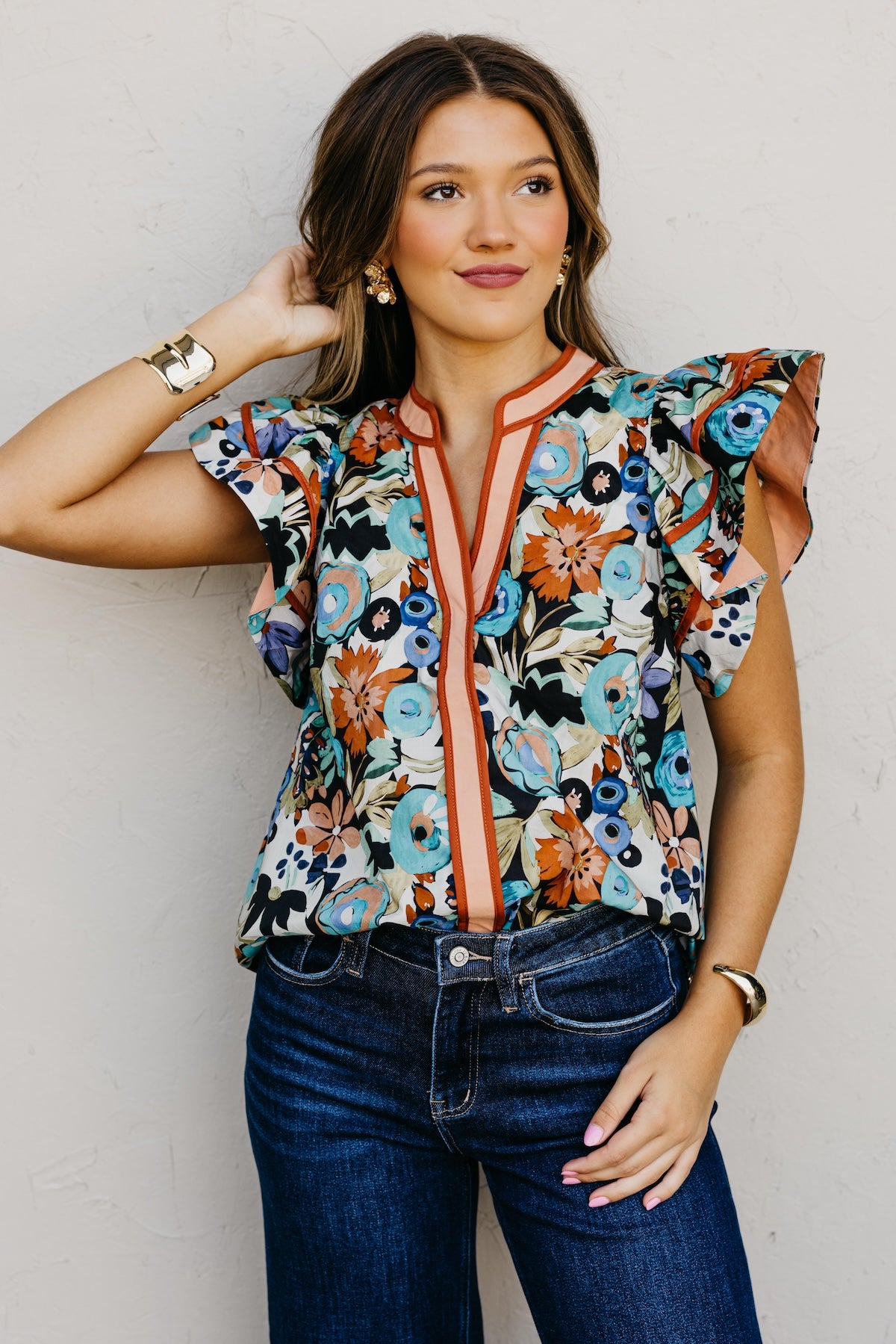 The Glenn Floral Woven Top