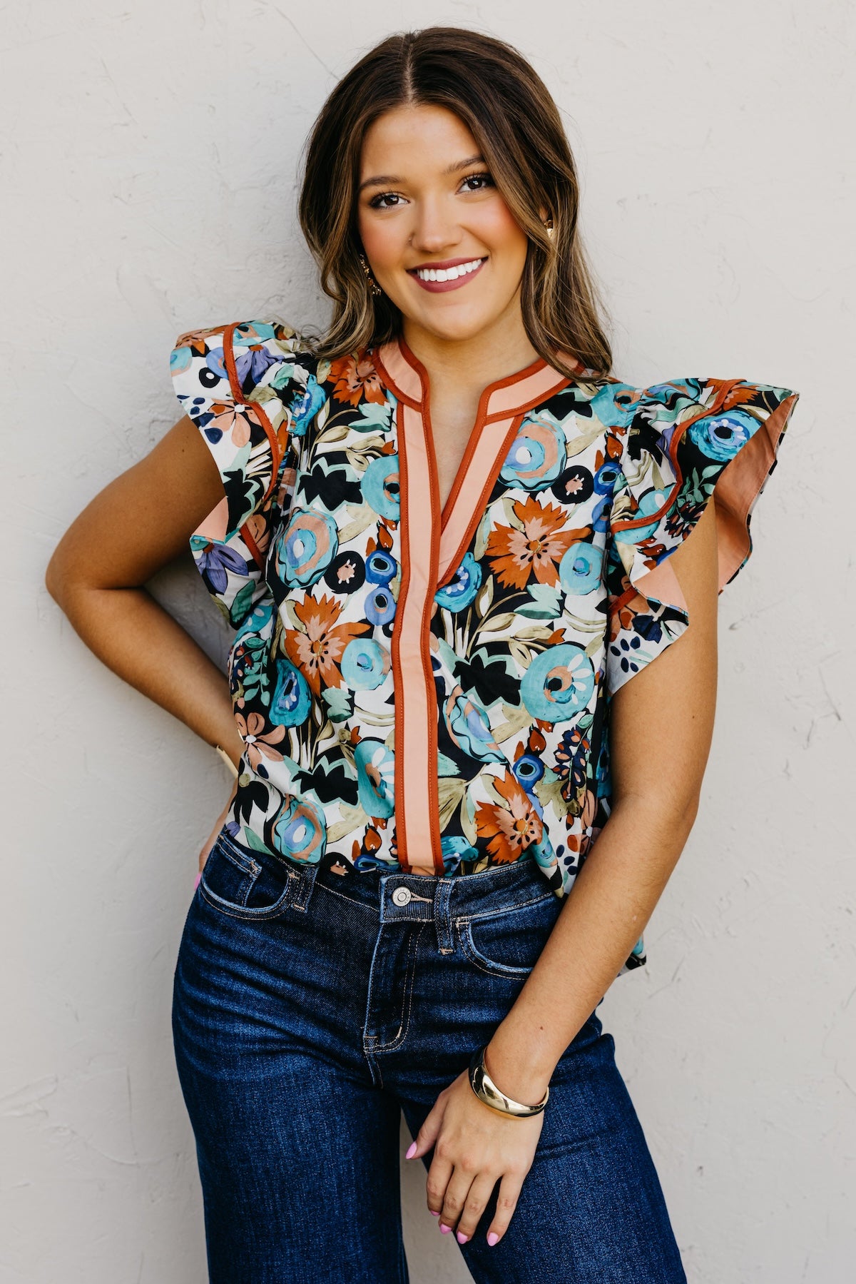 The Glenn Floral Woven Top