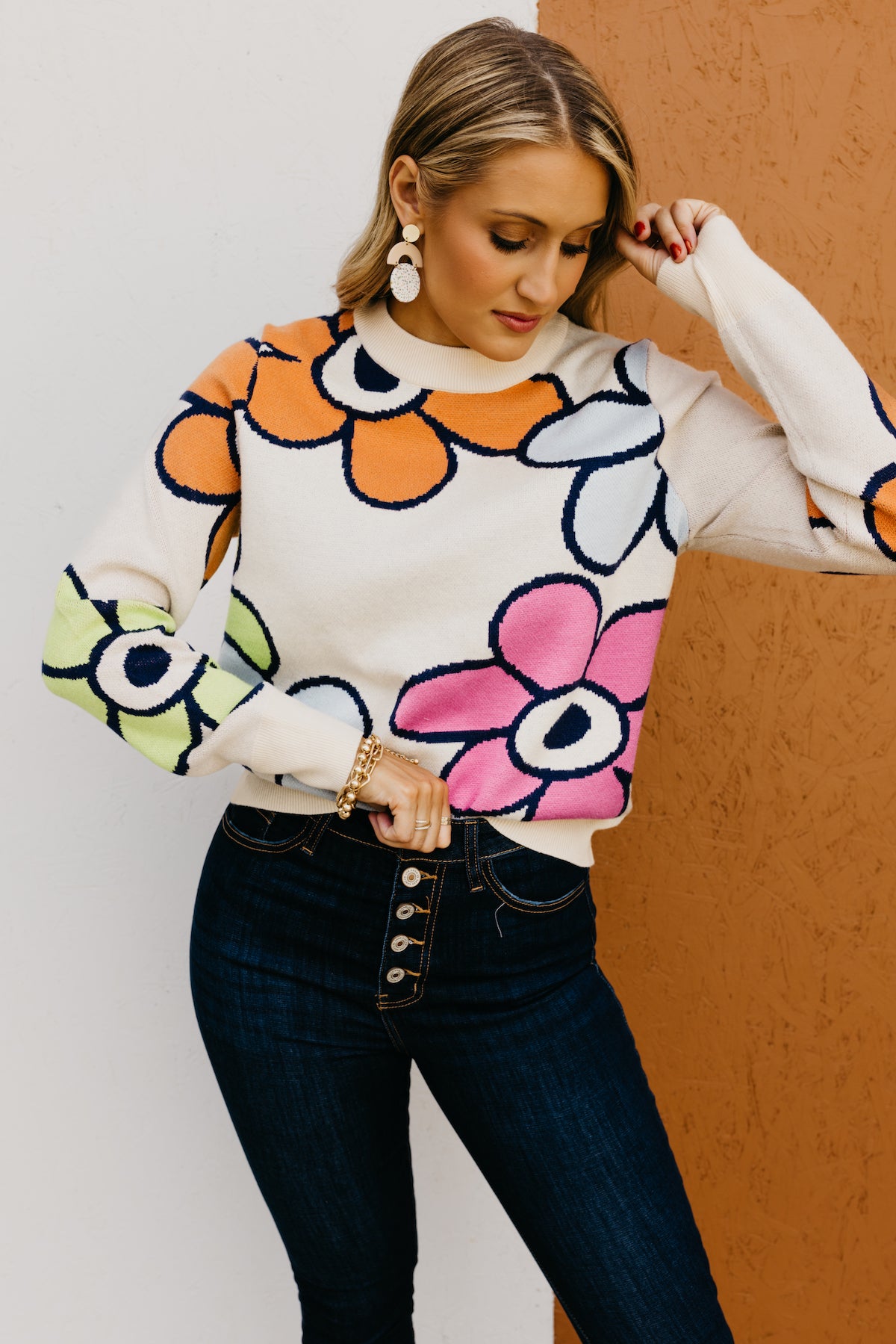 The Leah Retro Floral Sweater - FINAL SALE