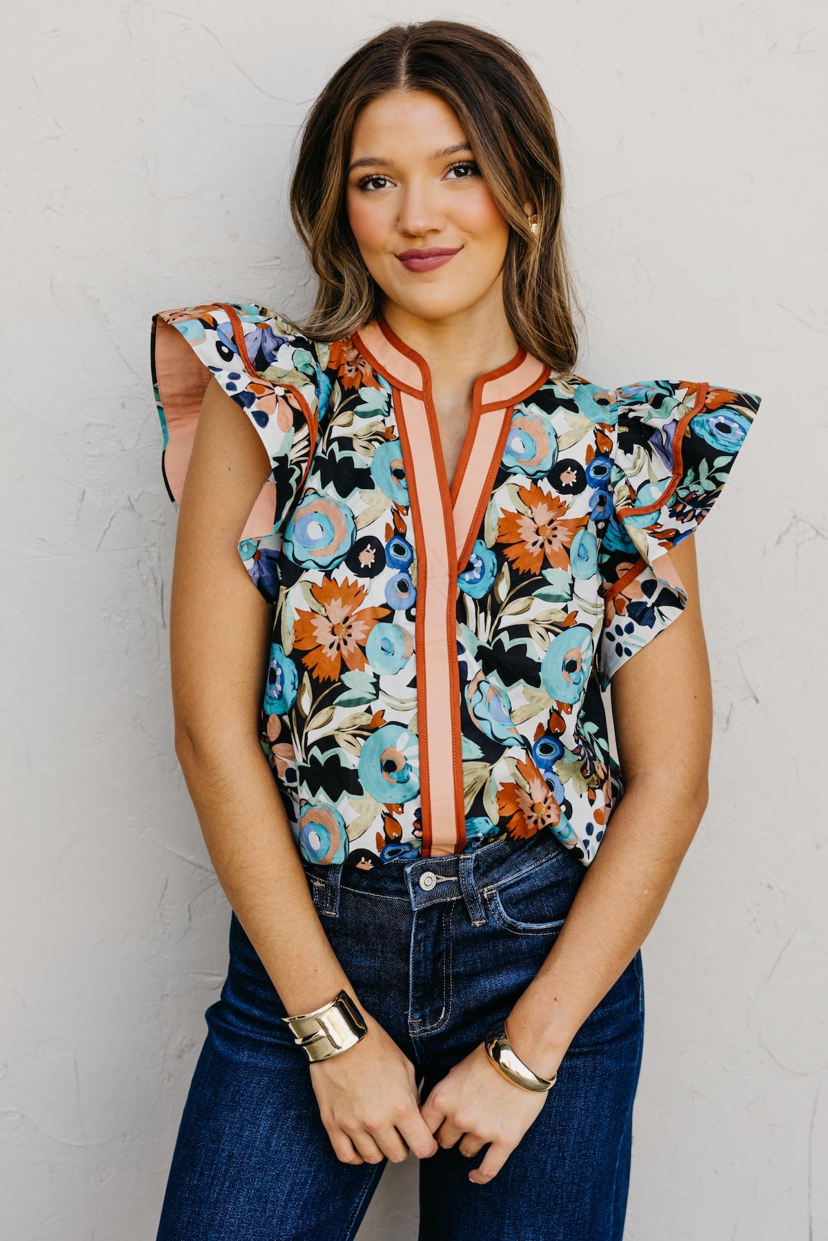 The Glenn Floral Woven Top