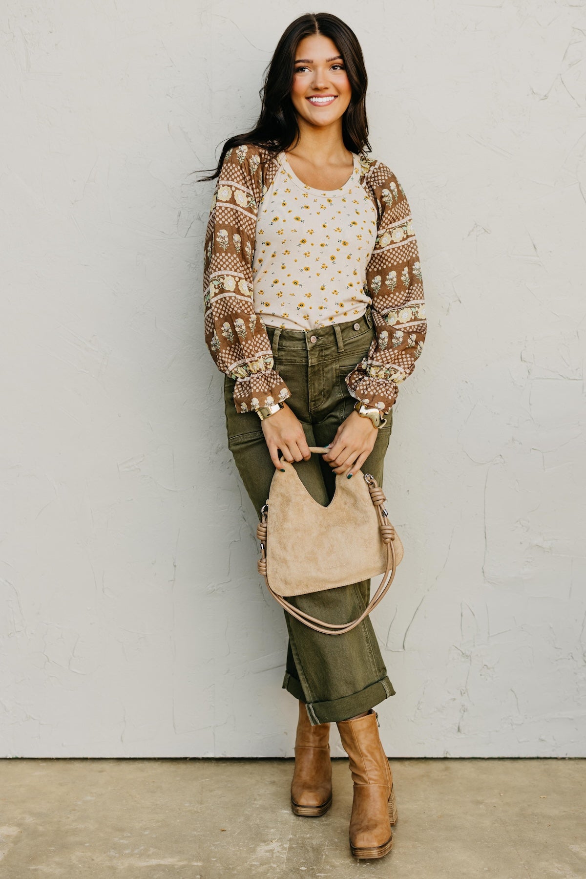 The Rayne Mixed Media Floral Top