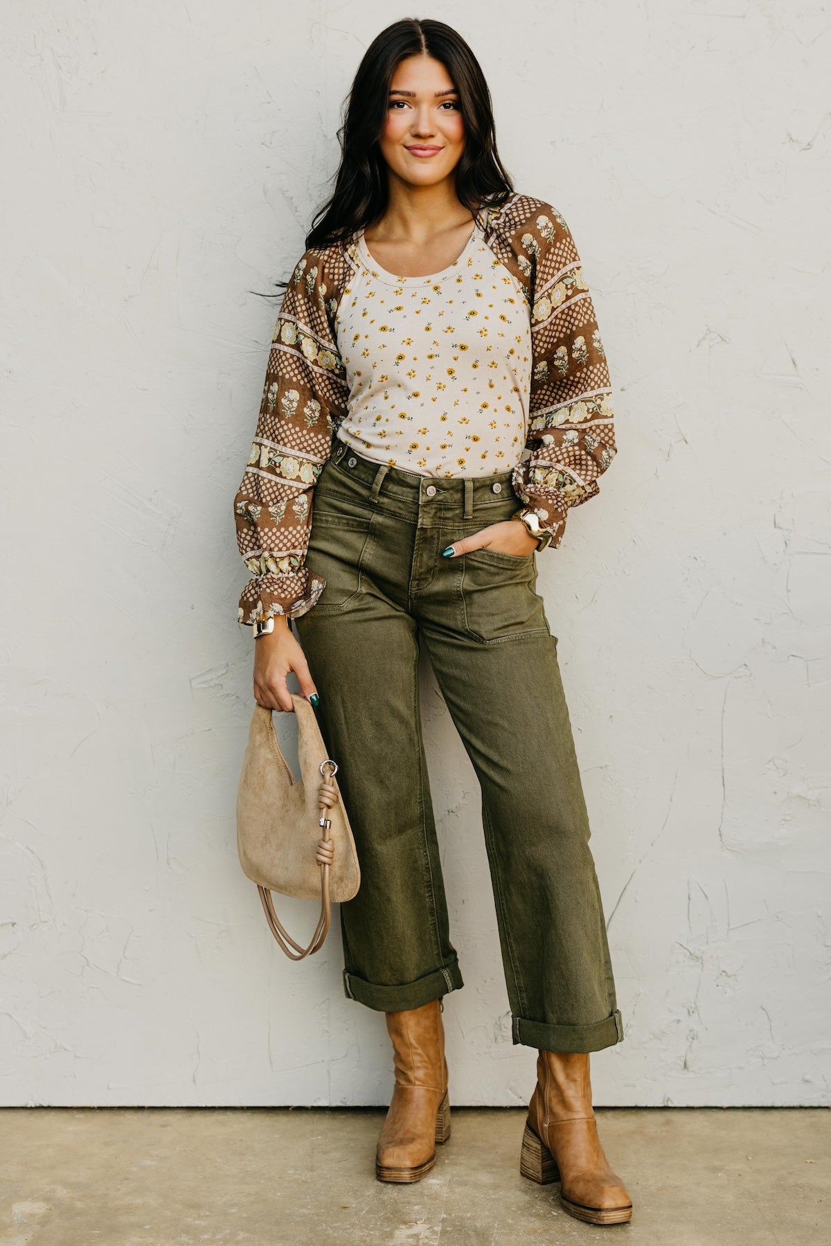 The Rayne Mixed Media Floral Top