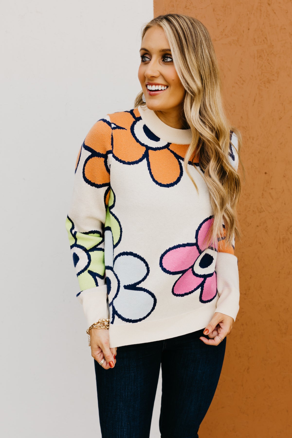 The Leah Retro Floral Sweater - FINAL SALE