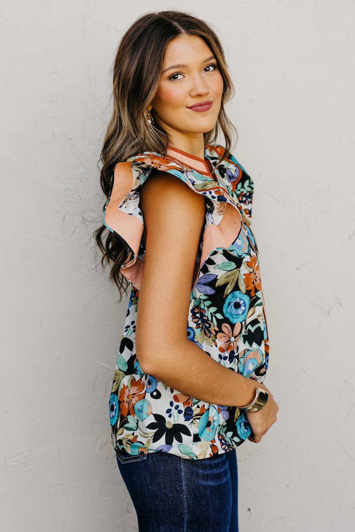 The Glenn Floral Woven Top