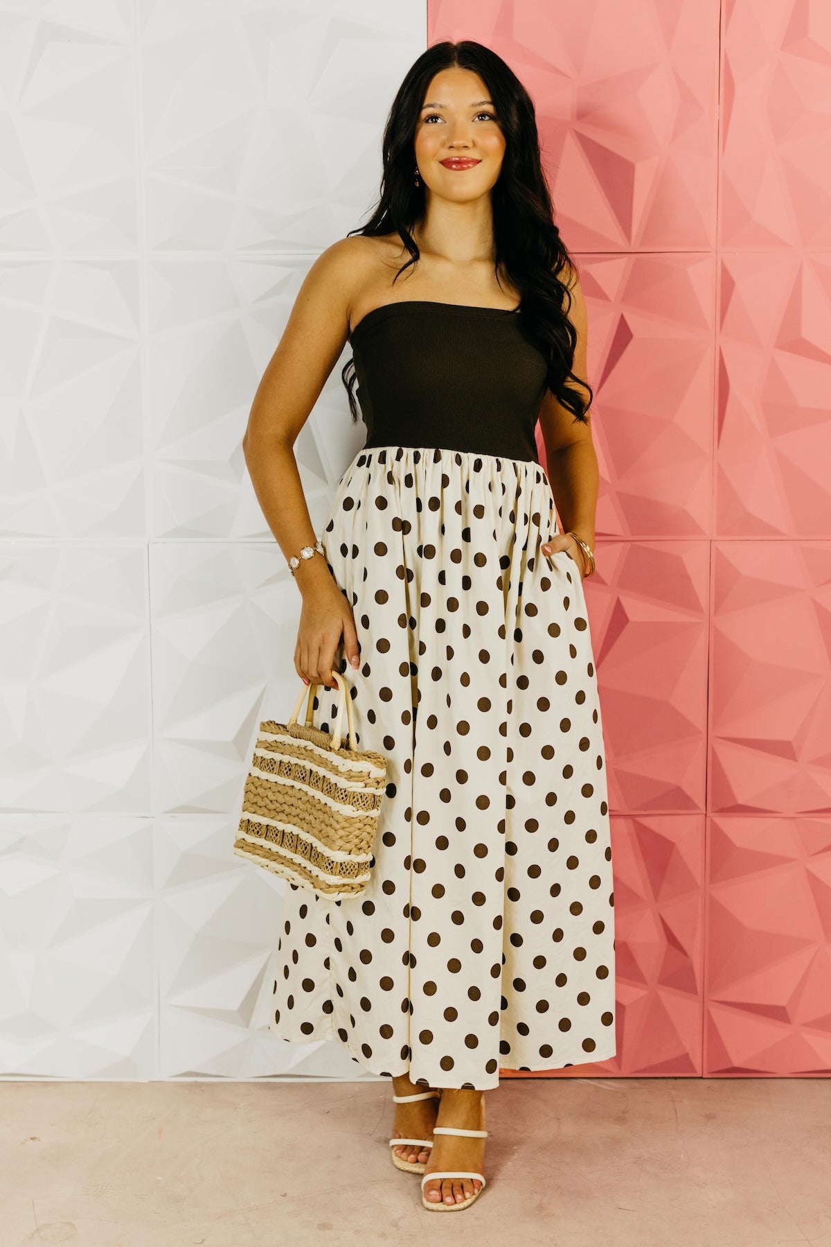 The Melanie Polka Dot Midi Dress