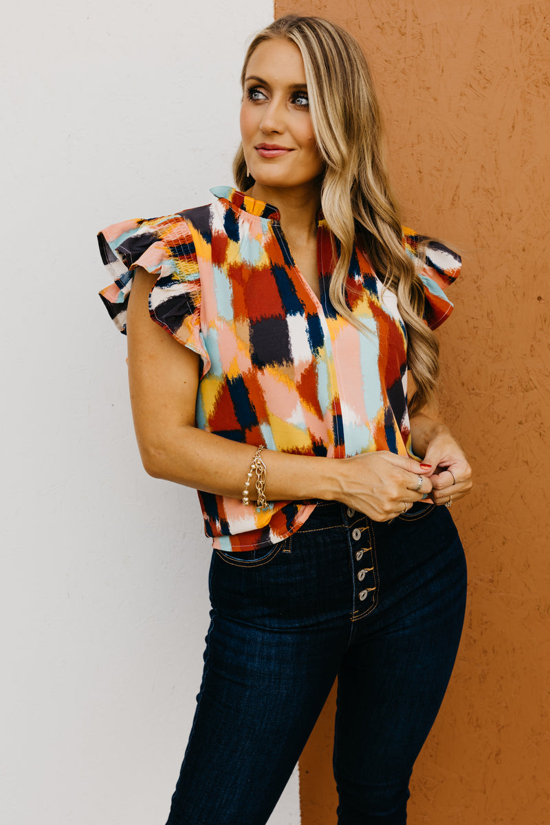 The Belle Ruffle Smock Sleeve Blouse