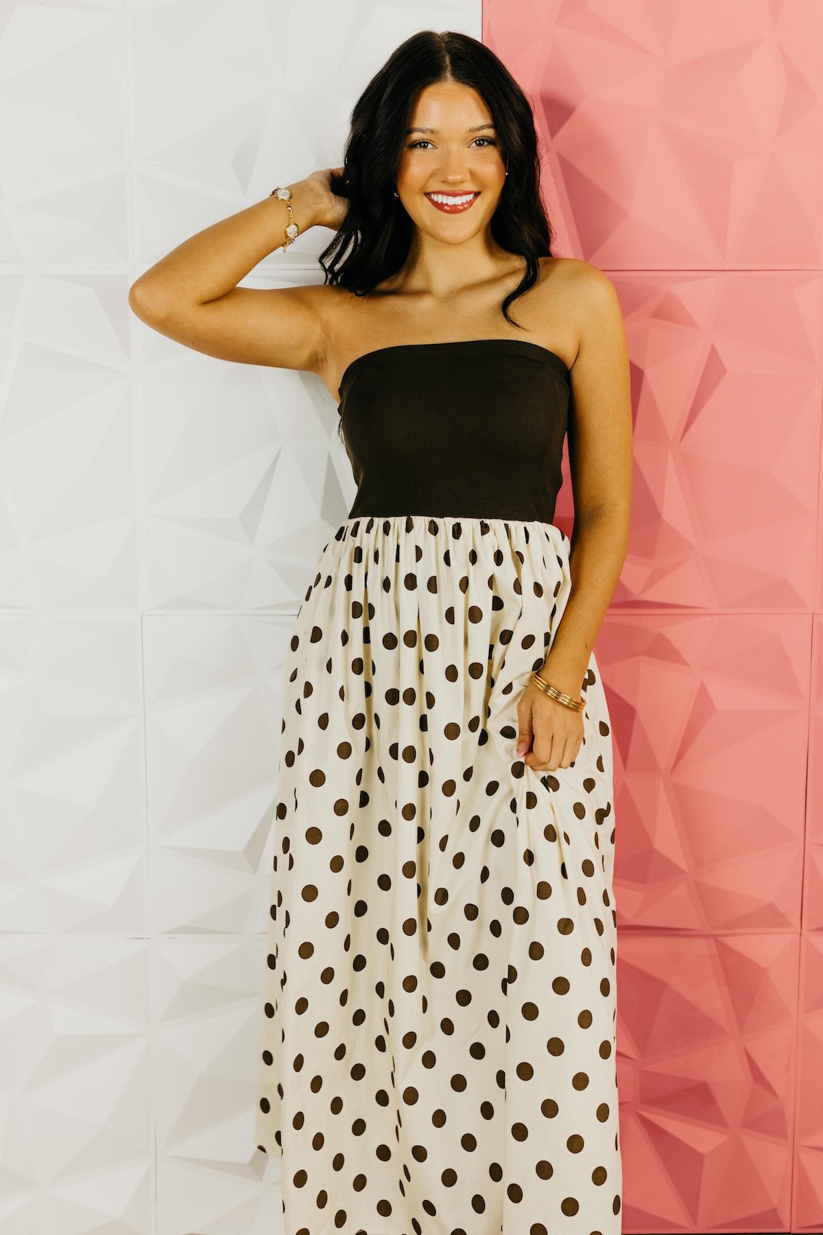 The Melanie Polka Dot Midi Dress