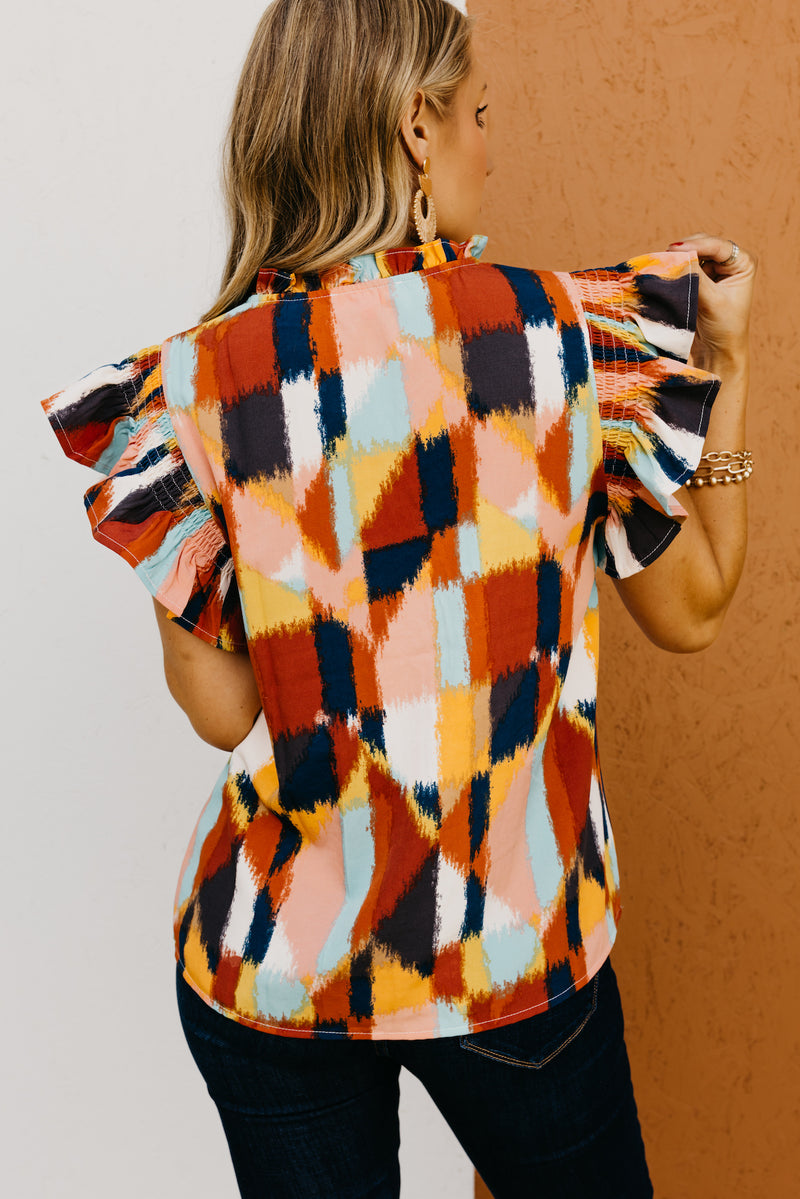 The Belle Ruffle Smock Sleeve Blouse