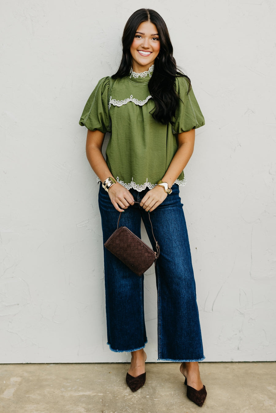 The Misha Contrast Embroidered Top