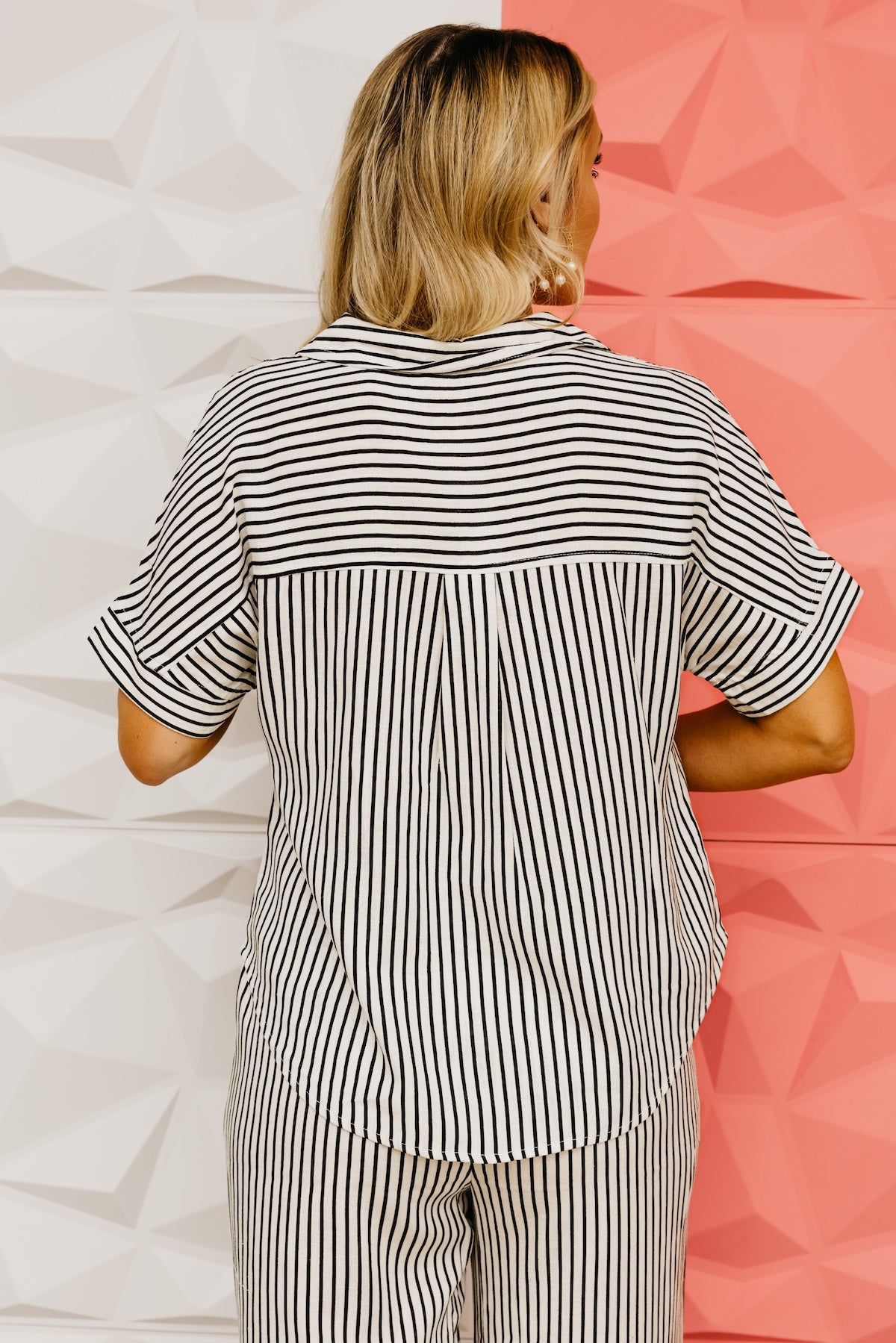 The Maddison Button-Front Stripe Top