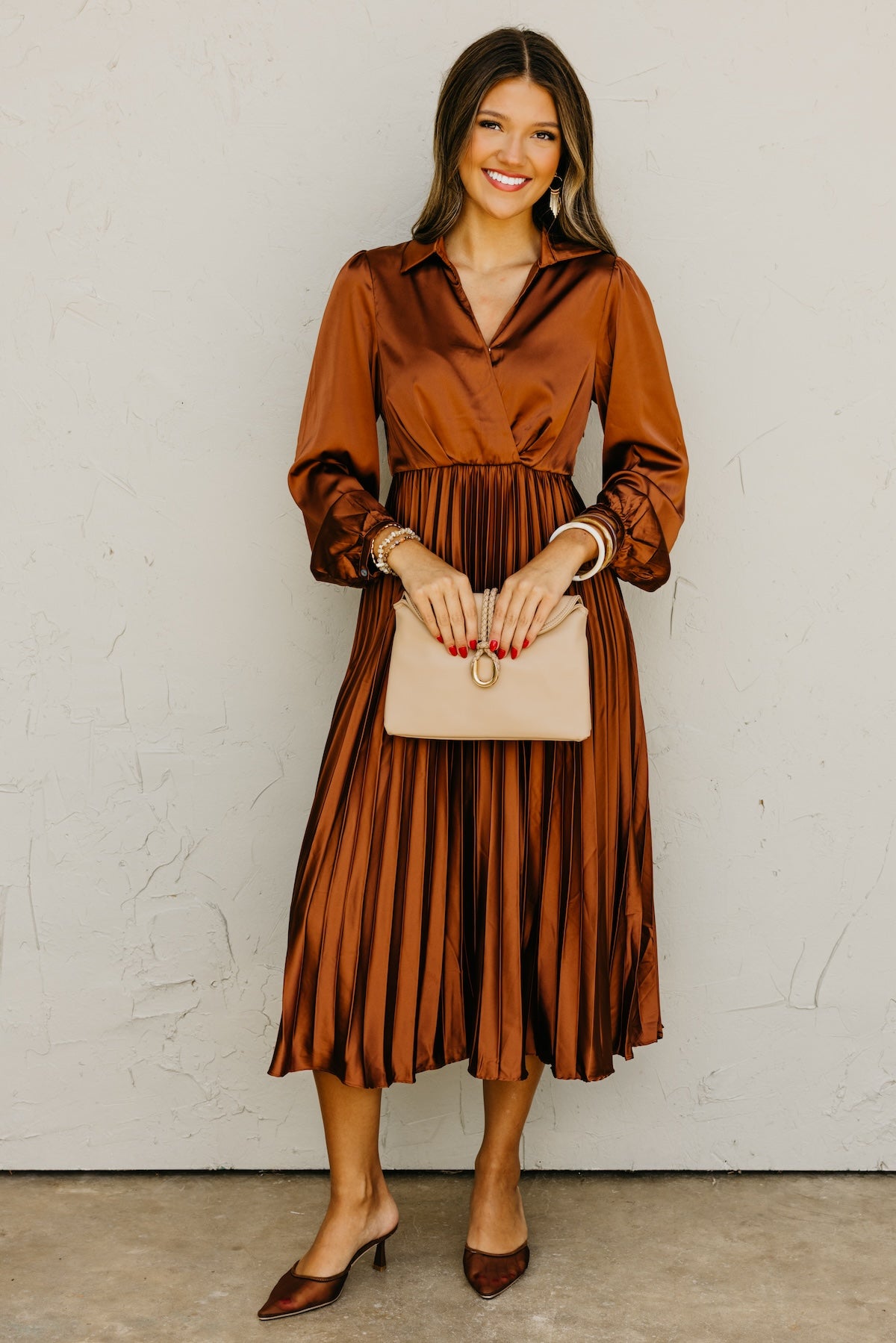 The Marta Pleated Midi Dress