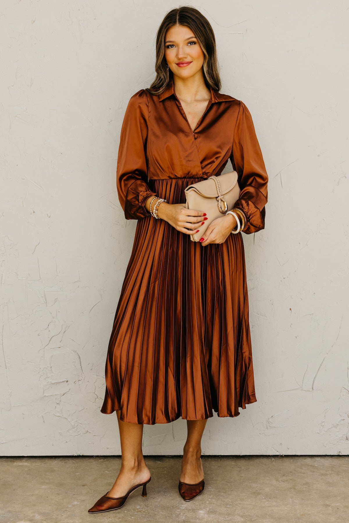 The Marta Pleated Midi Dress