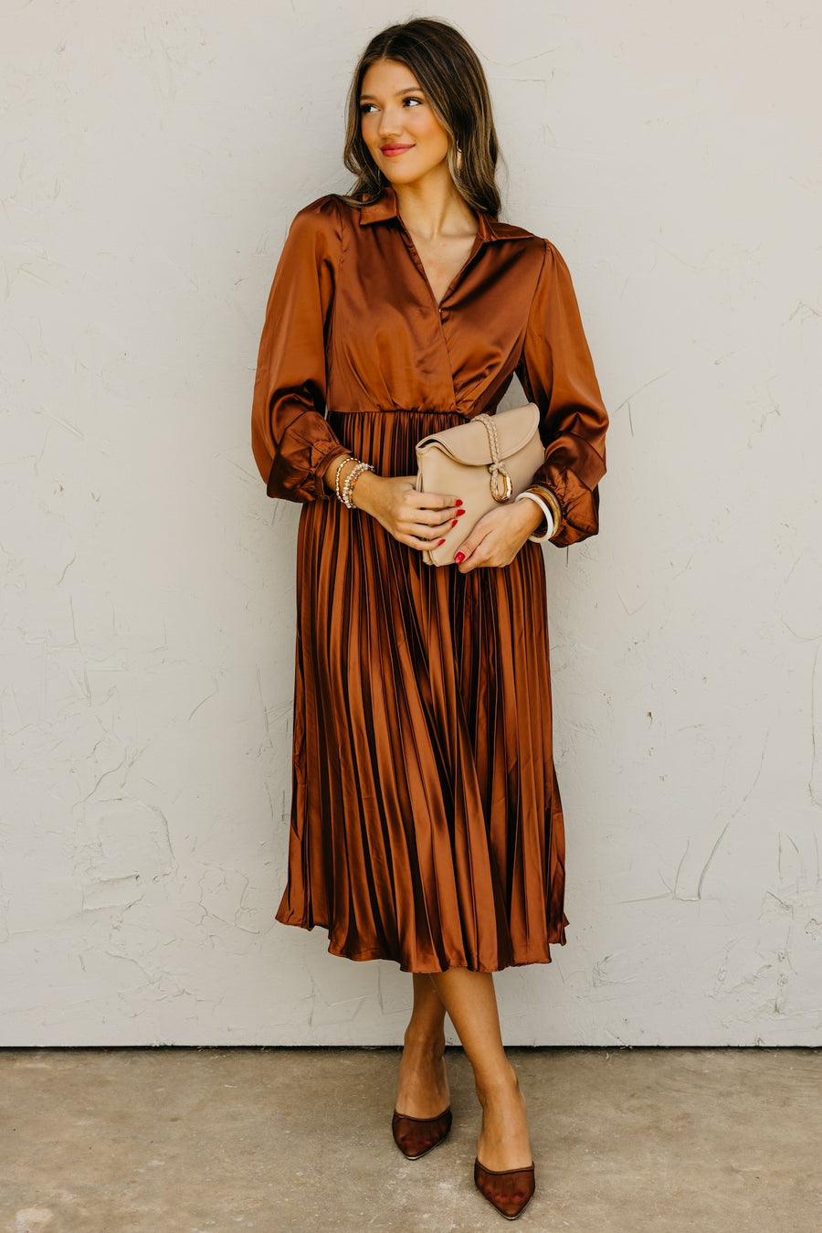 The Marta Pleated Midi Dress