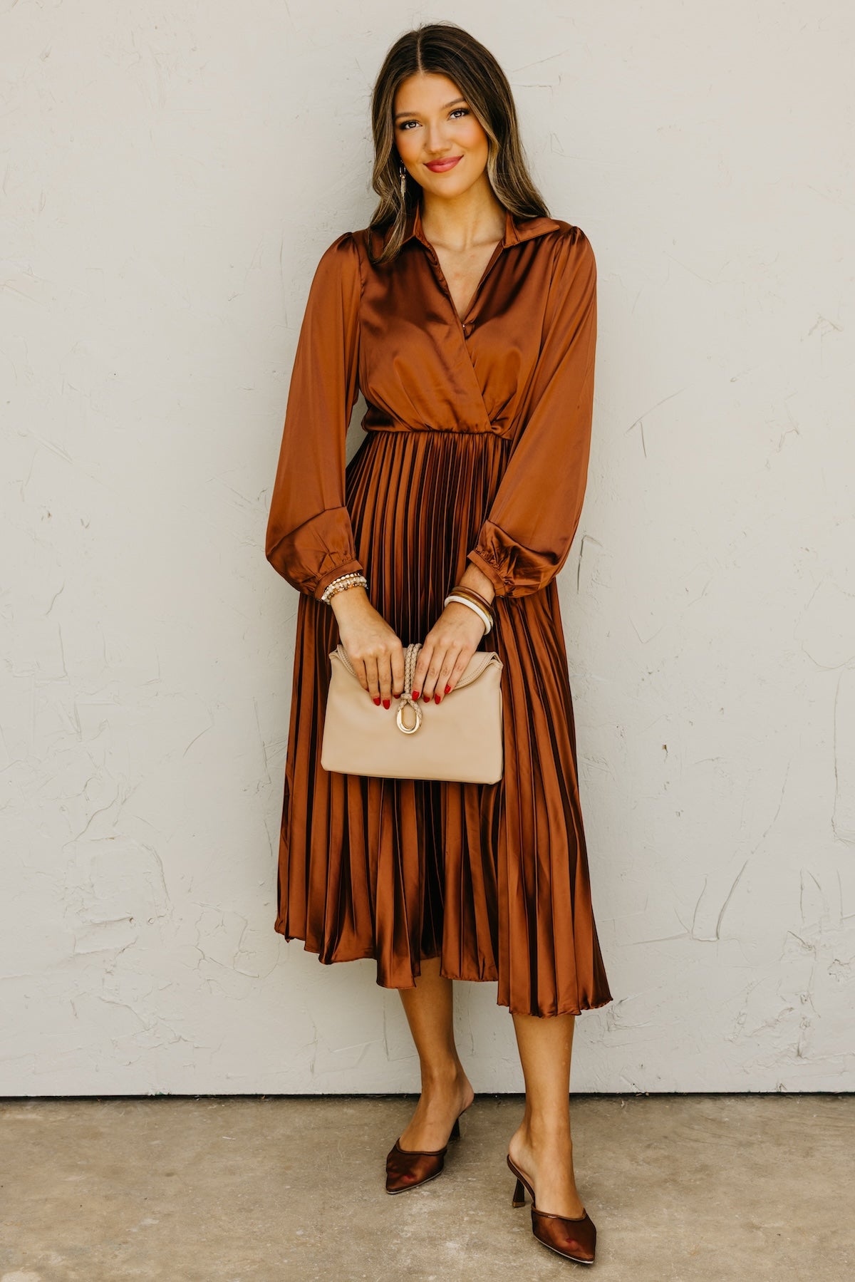 The Marta Pleated Midi Dress