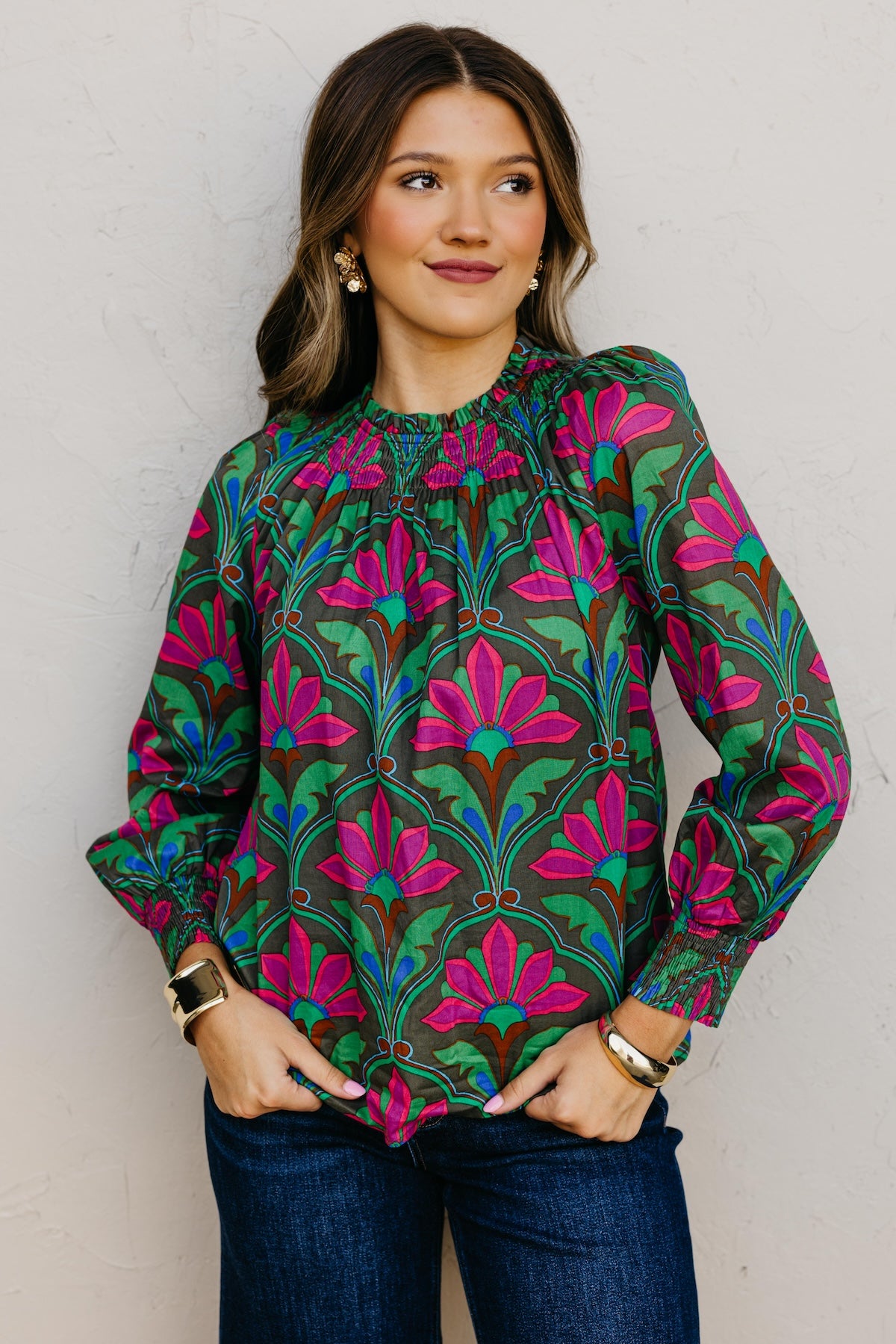 The Evanna Woven Floral Top