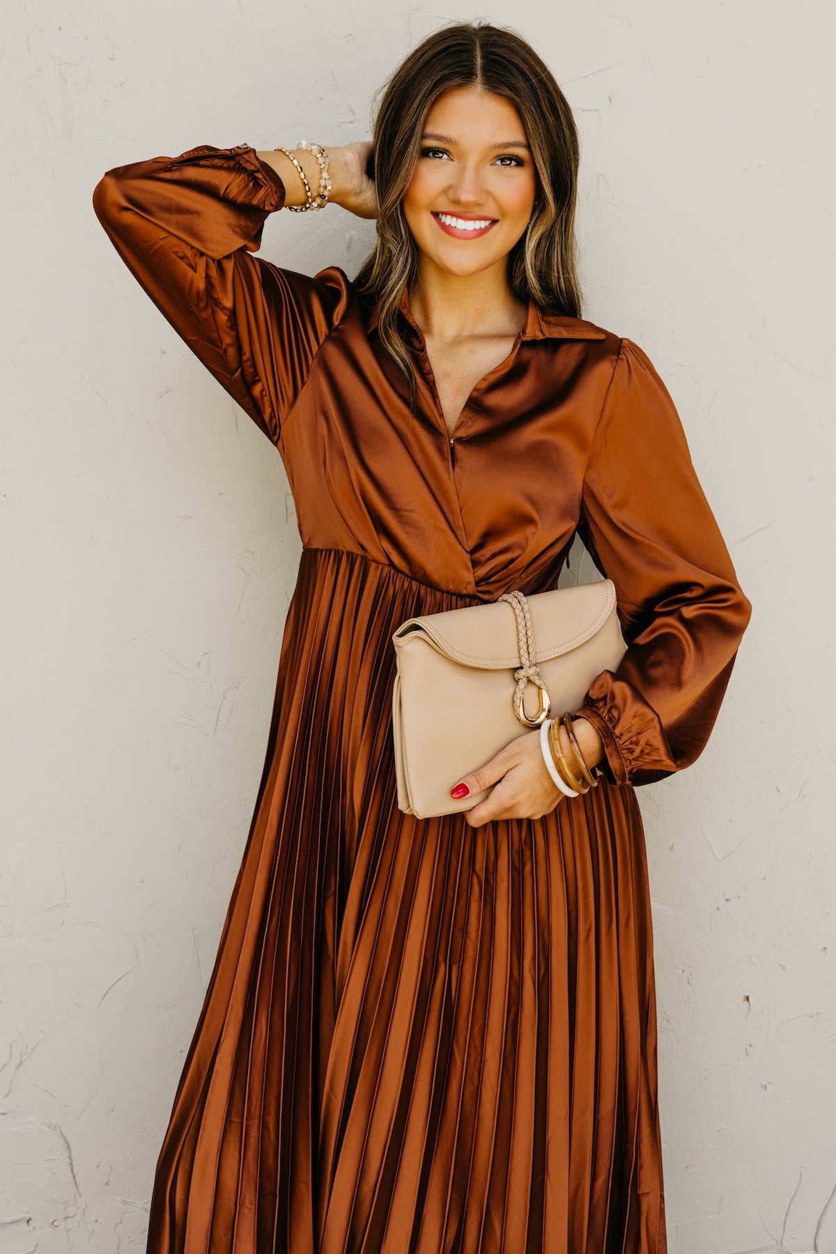 The Marta Pleated Midi Dress