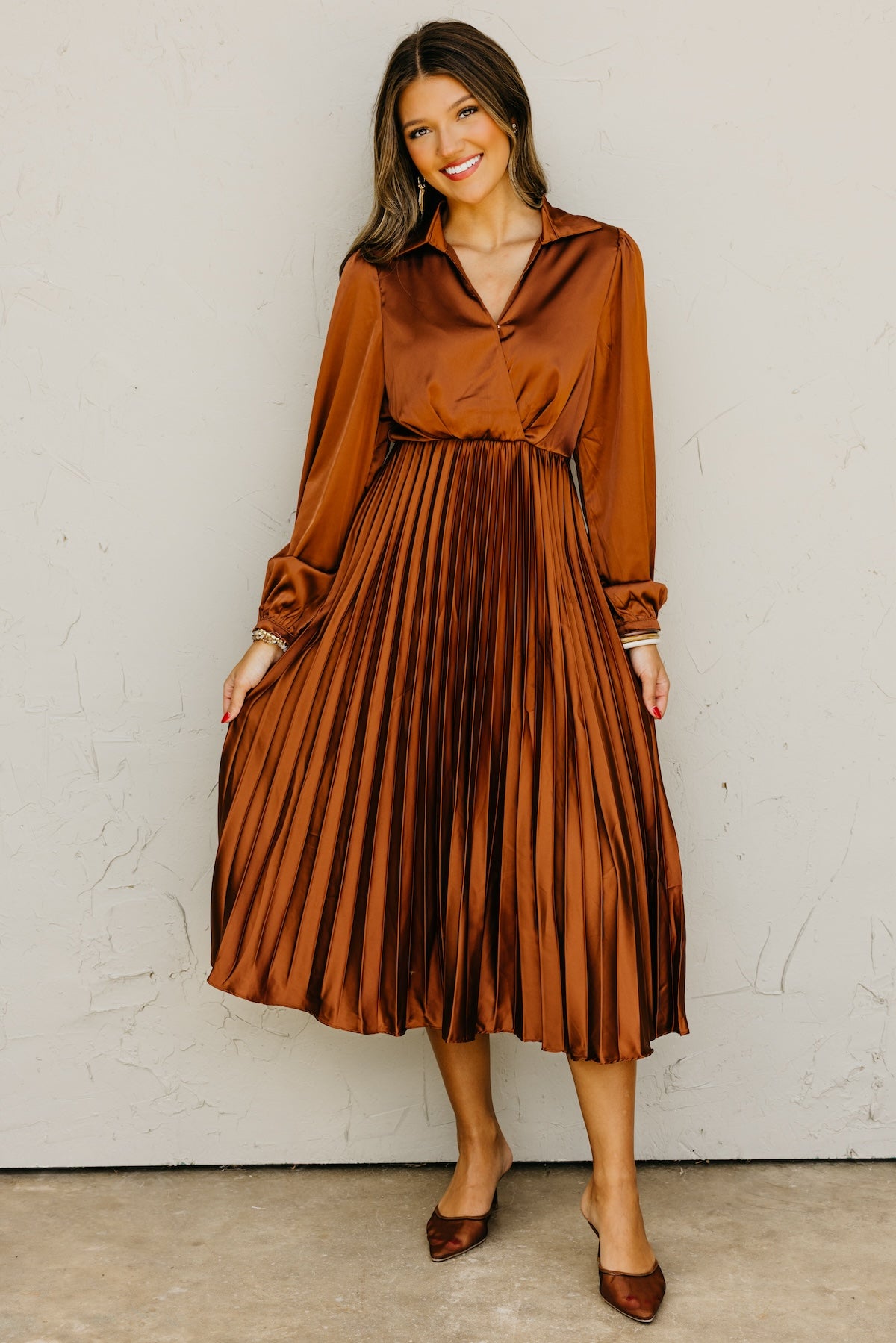 The Marta Pleated Midi Dress
