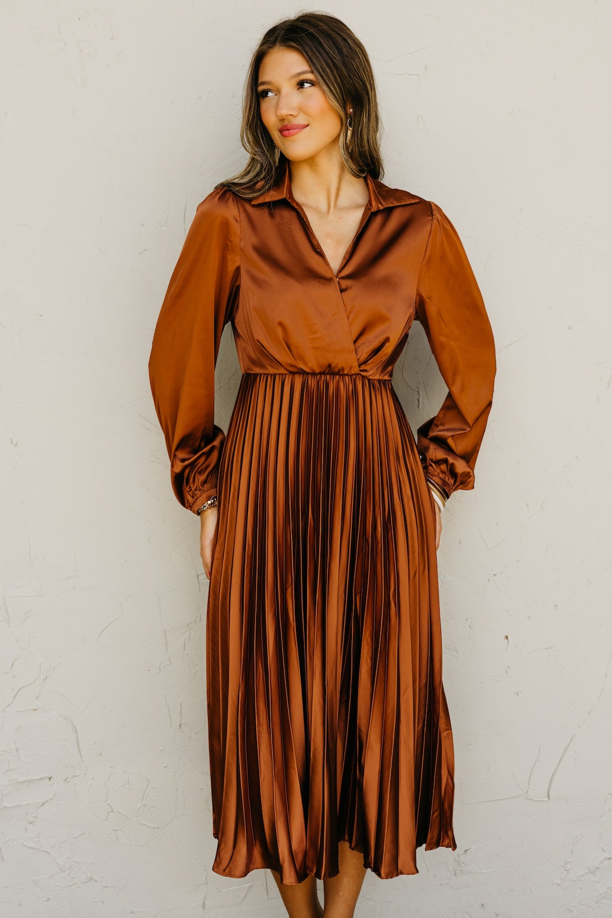 The Marta Pleated Midi Dress