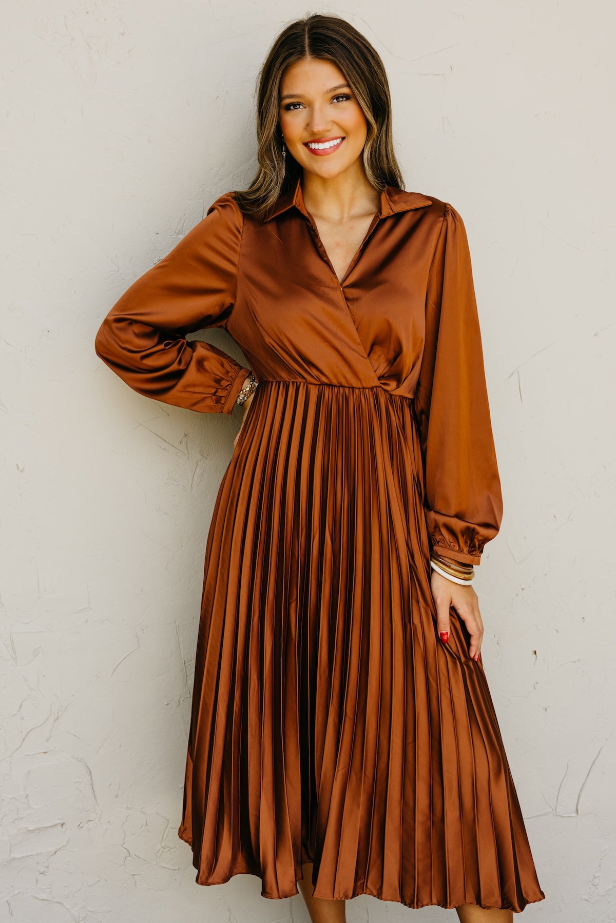 The Marta Pleated Midi Dress