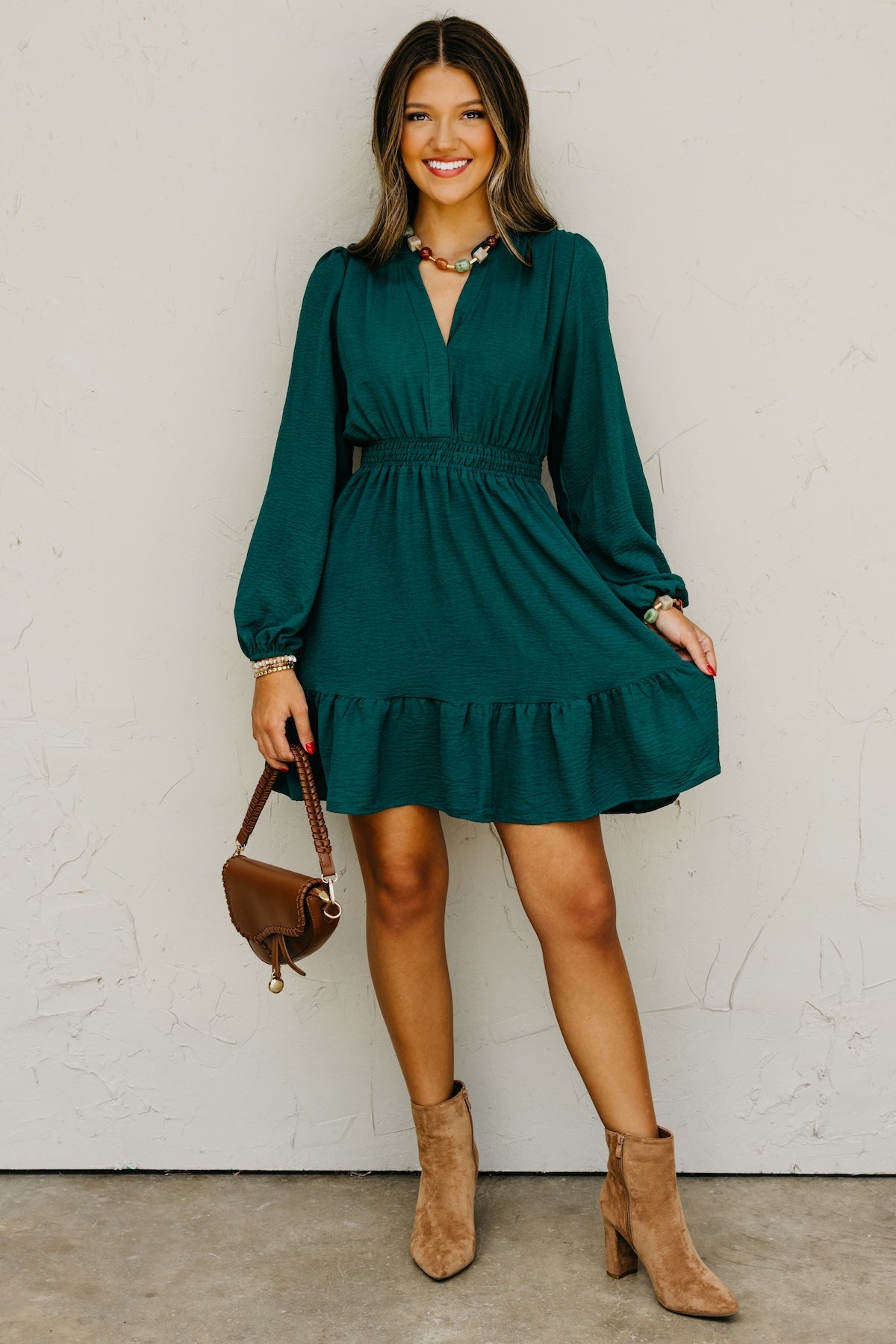 The Irene Elastic Waist Mini Dress