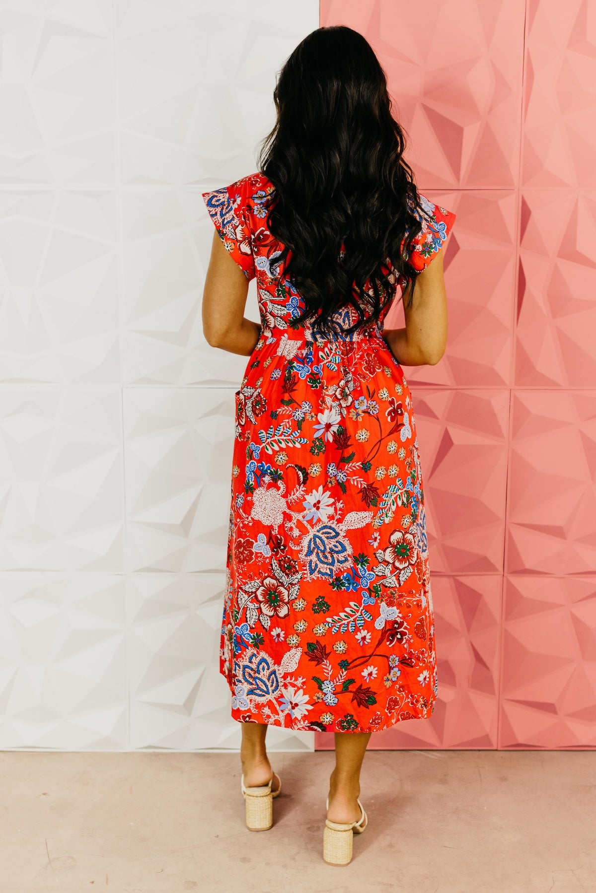 The Brianna Floral Button Up Midi Dress