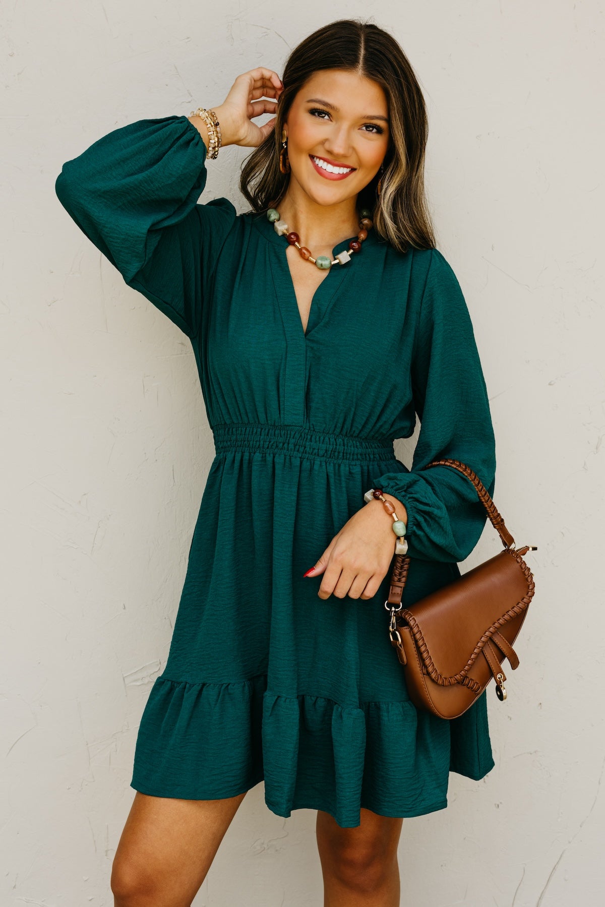 The Irene Elastic Waist Mini Dress