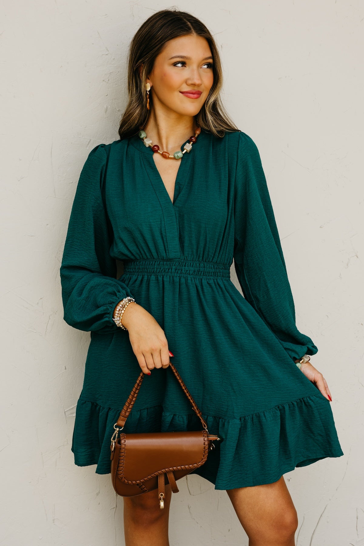 The Irene Elastic Waist Mini Dress