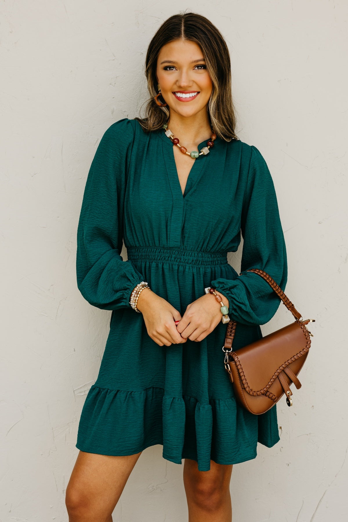 The Irene Elastic Waist Mini Dress