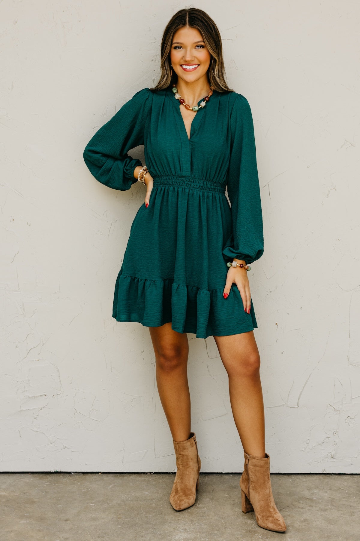 The Irene Elastic Waist Mini Dress