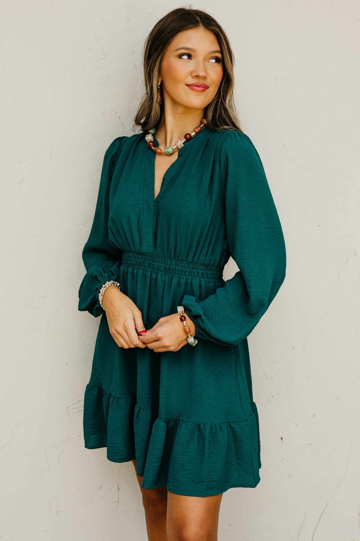 The Irene Elastic Waist Mini Dress
