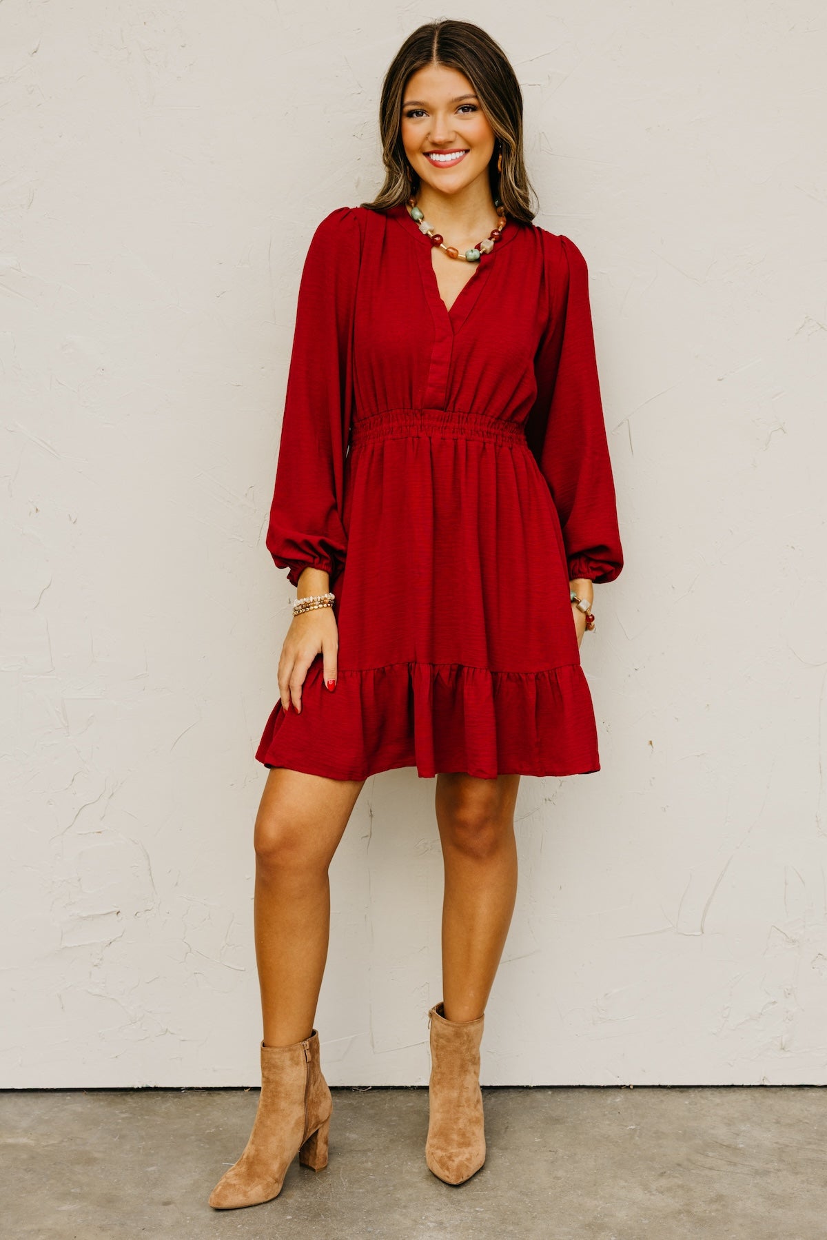 The Irene Elastic Waist Mini Dress