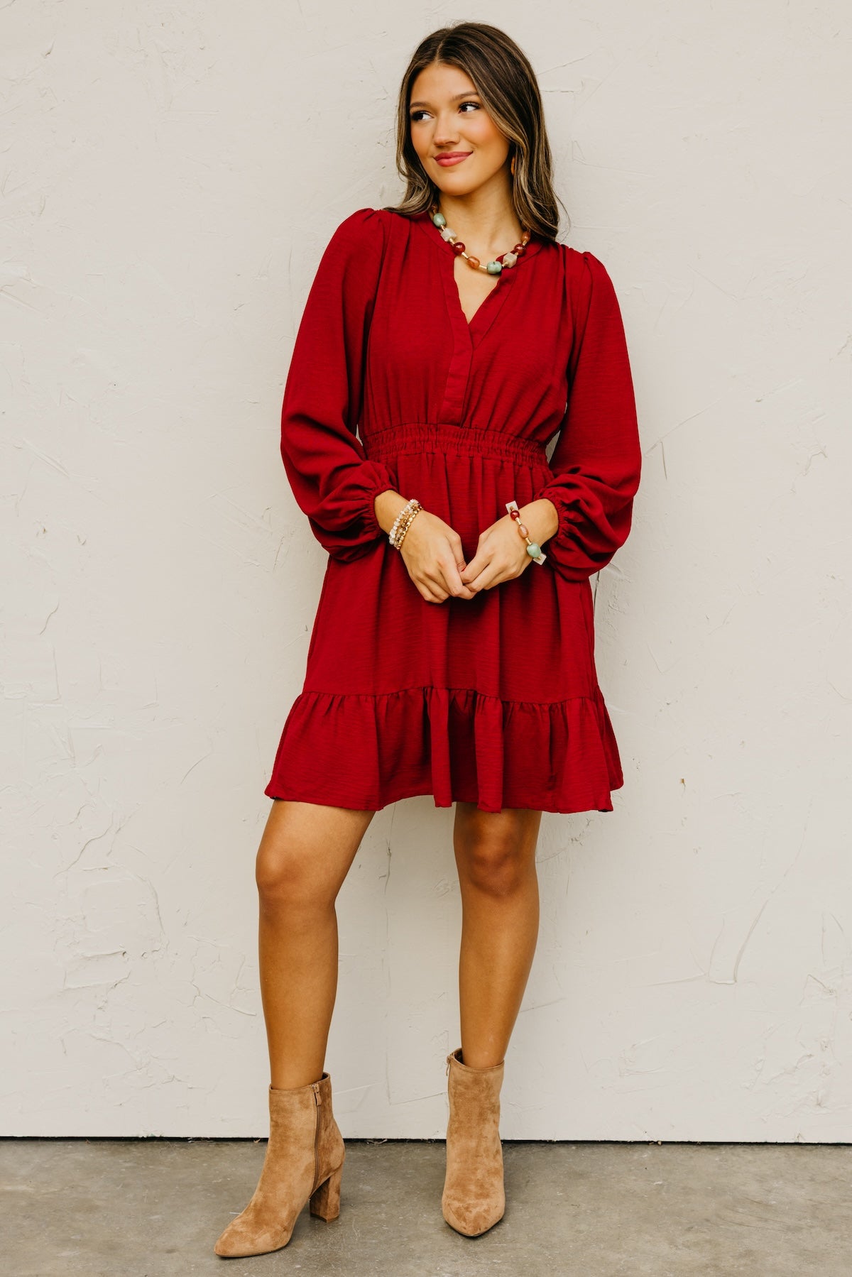 The Irene Elastic Waist Mini Dress