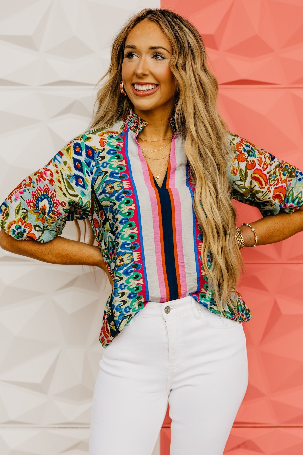 The Cammie Floral Contrast Top